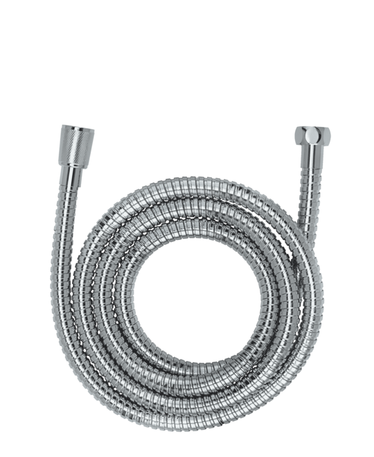 Ein Duschschlauch in Chrom aus der Serie Basic