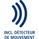 Ein blau-weißes Icon für den Bewegungsmelder der LED Duschstange