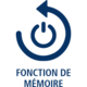 Ein blau-weißes Icon für die Memorie Funktion der LED Duschstange