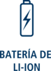 Un icono azul y blanco para la batería LI-ON de la barra de ducha LED