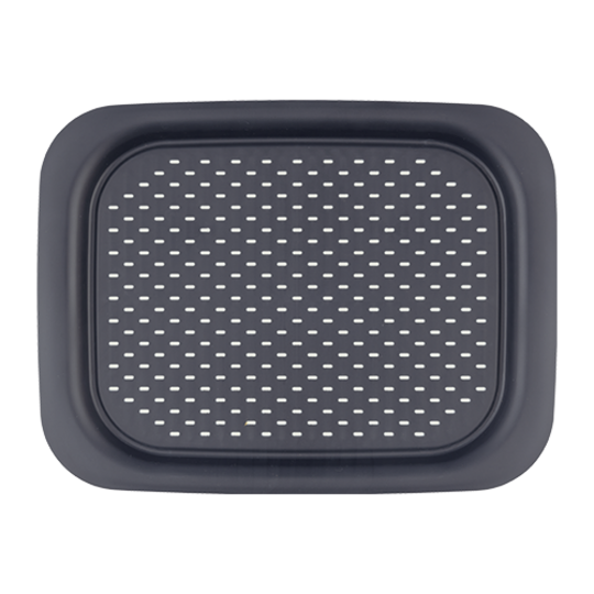 Die rutschfeste Oberfläche bietet sicheren Halt beim Transport von Speisen und Getränken.