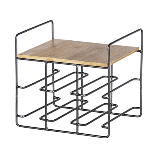 Das individuelle Flaschenregal ist optimal für Lagerung von bis zu sechs Wein- oder Sektflaschen geeignet.