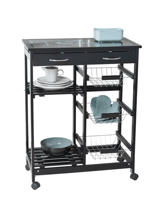 Ein Küchenwagen von WENKO in schwarz