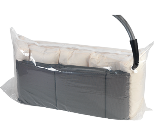 Ein Vakuum Beutel mit Wäsche