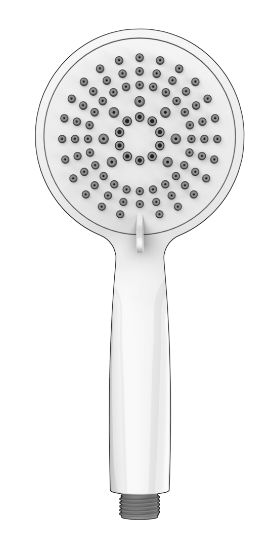Der Duschkopf in weiß aus der Serie Young