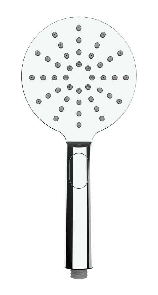 Ein Duschkopf in Chrom aus der Design Linie