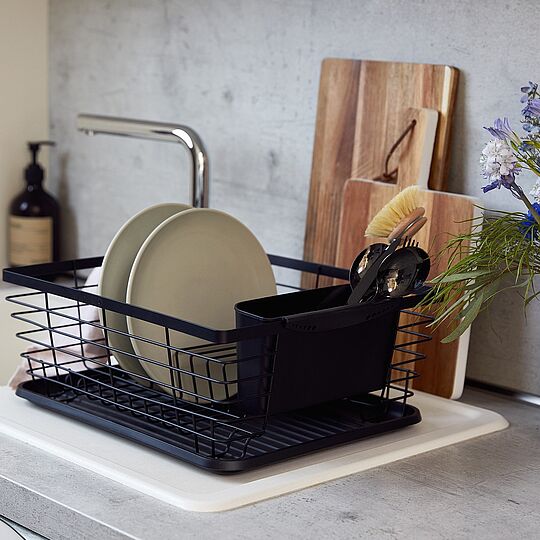 Ein Geschirrabtropfer von WENKO in schwarz matt