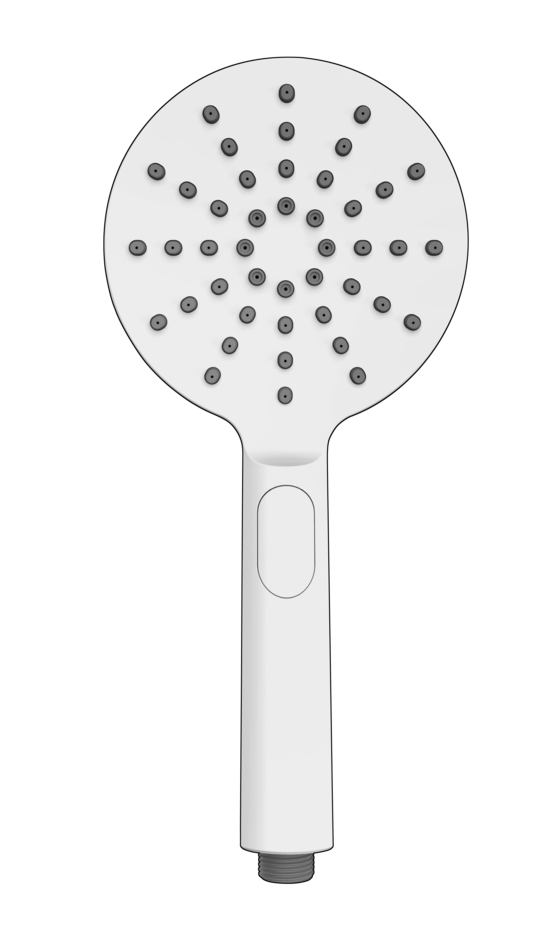 Ein Duschkopf in weiß aus der Design Linie