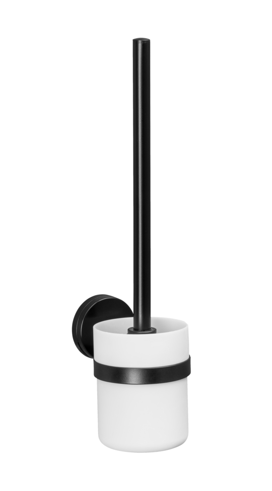 WC-Garnitur Pavia Schwarz WC-Bürstenhalter, Befestigen ohne bohren