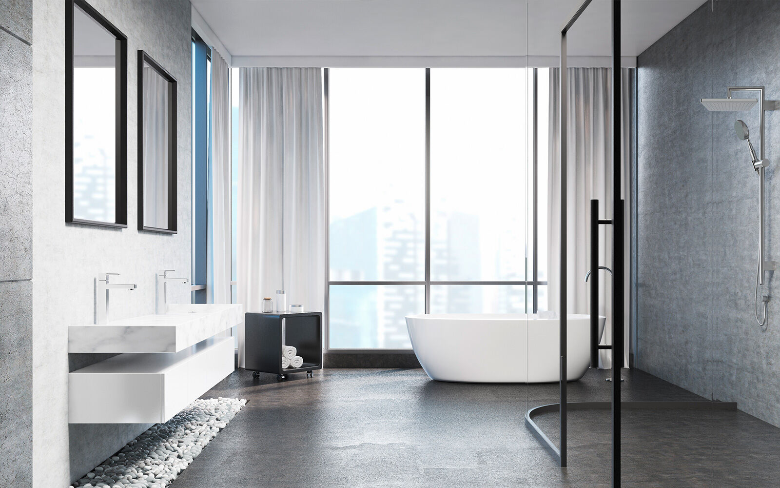 Ein modern eingerichtetes Badezimmer mit WENKO Ausstattung Ein modern eingerichtetes Badezimmer mit WENKO Ausstattung